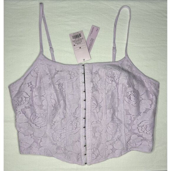 Wild Fable Corset Top Womens M Lace Floral Adjustable Straps Lilac Fairy Sexy - Picture 9 of 15
